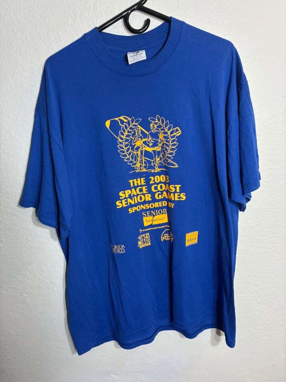 Jerzees Vintage 2003 Space Coast Senior Games T-Shirt Blue XL
